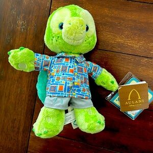 Disney Aulani Exclusive Olu Mel 11” Turtle Plush Hawaiian Shirt